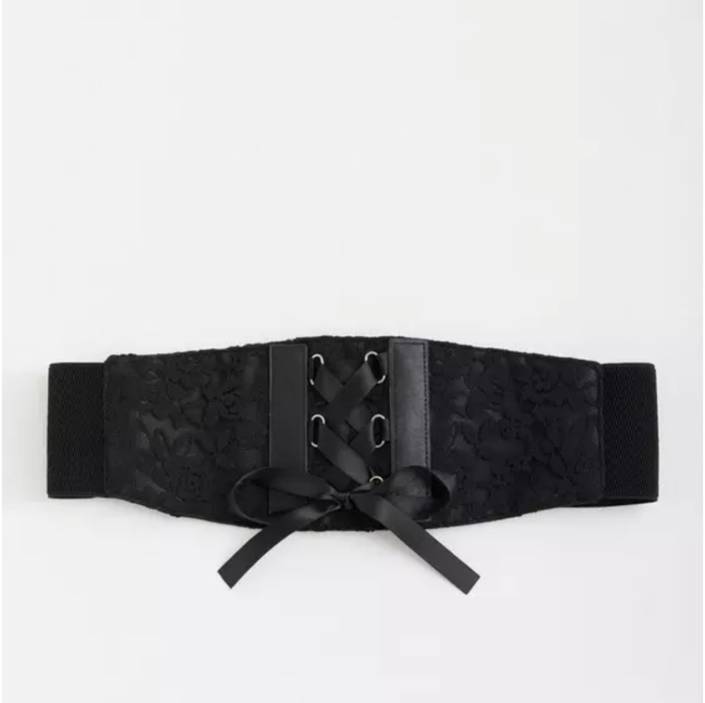 Torrid Black Lace Up Corset Belt